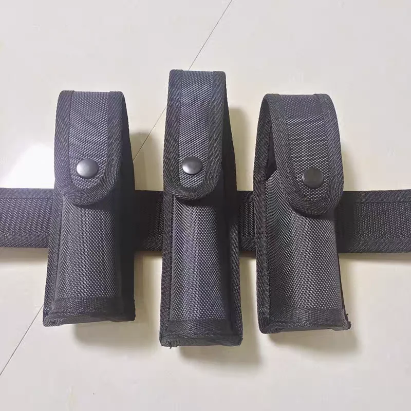 Cinturón táctico con bolsa y funda linterna exterior patrulla negra - imagen 2