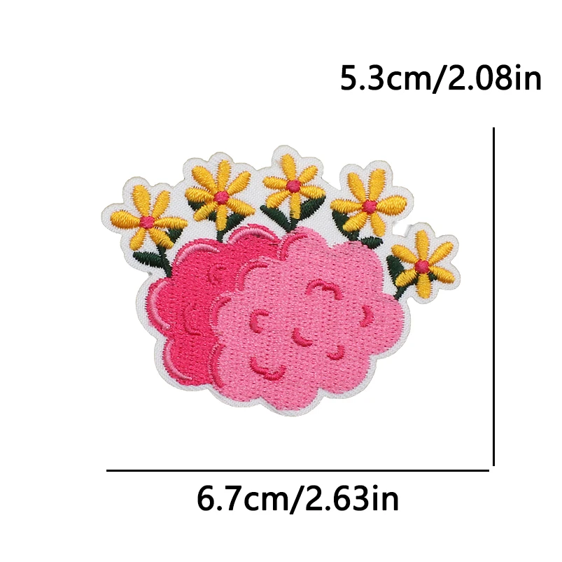Parche bordado mariposa y flor – Termoadhesivo para coser o planchar - imagen 2