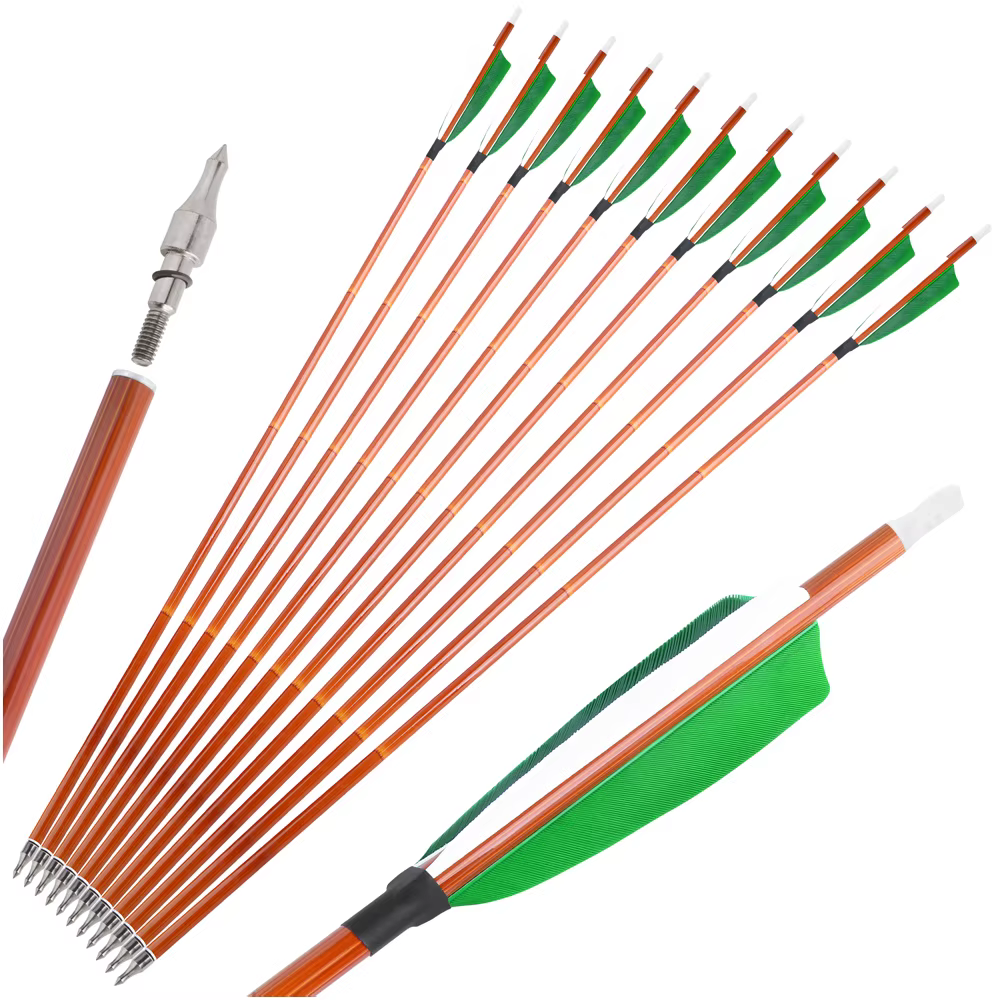 Flechas de carbono para arco compuesto y recurvo con plumas de pavo - imagen 4