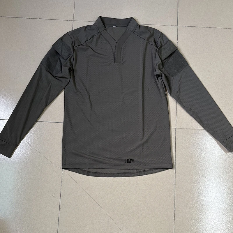 VS Top camiseta táctica de manga larga negra cuello V secado rápido - imagen 4