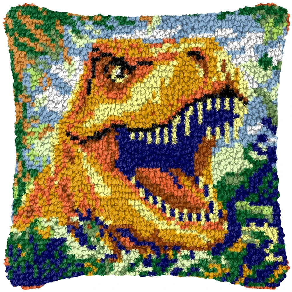 Kit ganchillo nudo funda cojín animales dragón tigre bordado - imagen 3