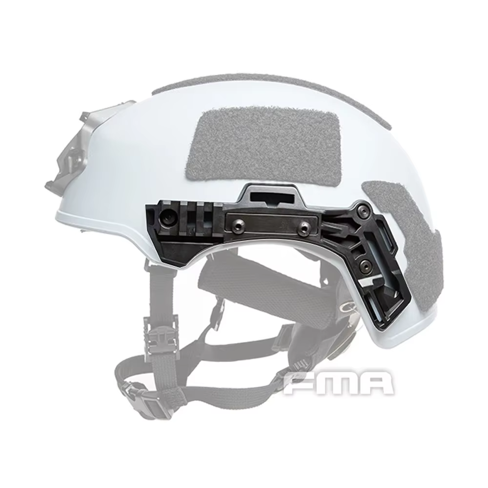 Riel lateral y piezas de guía para casco
