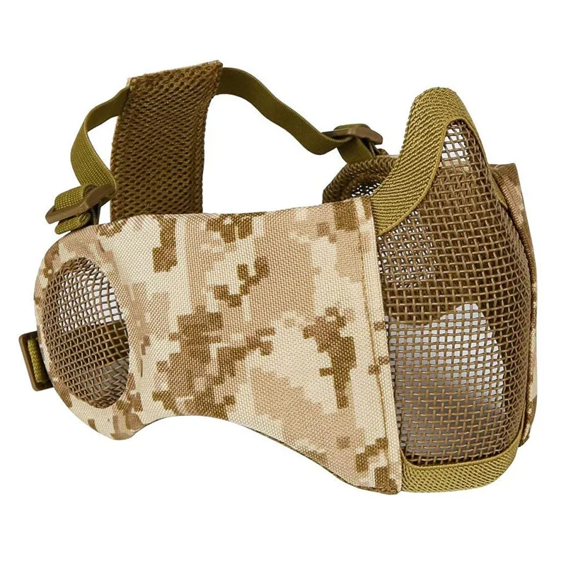 Máscara Airsoft Plegable Malla Metálica Acero - Paintball Táctico Protección Facial - imagen 4