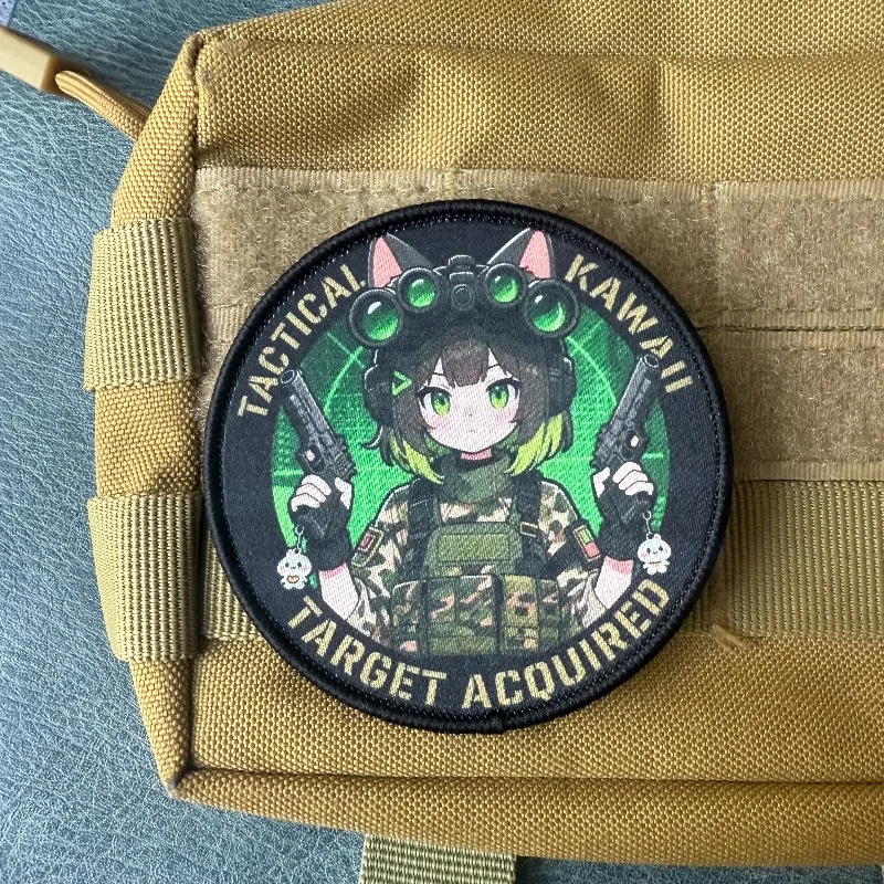 Parche táctico gatuno con velcro y emblema militar para uniforme
