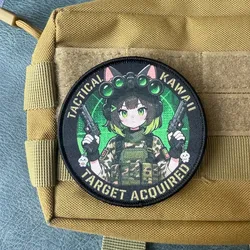 Parche táctico gatuno con velcro y emblema militar para uniforme