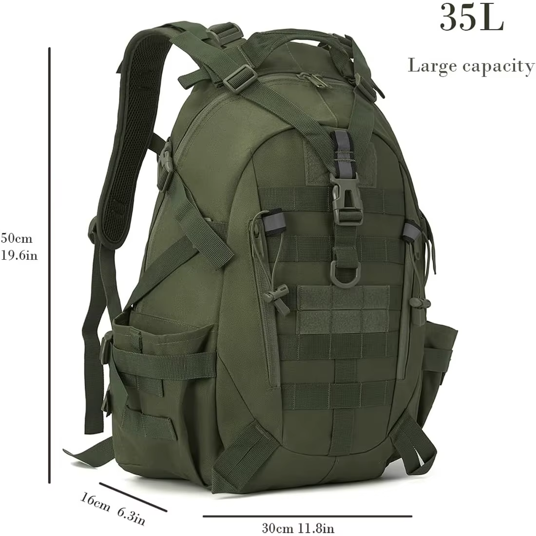 Mochila táctica MOLLE resistente para acampada y senderismo - imagen 4