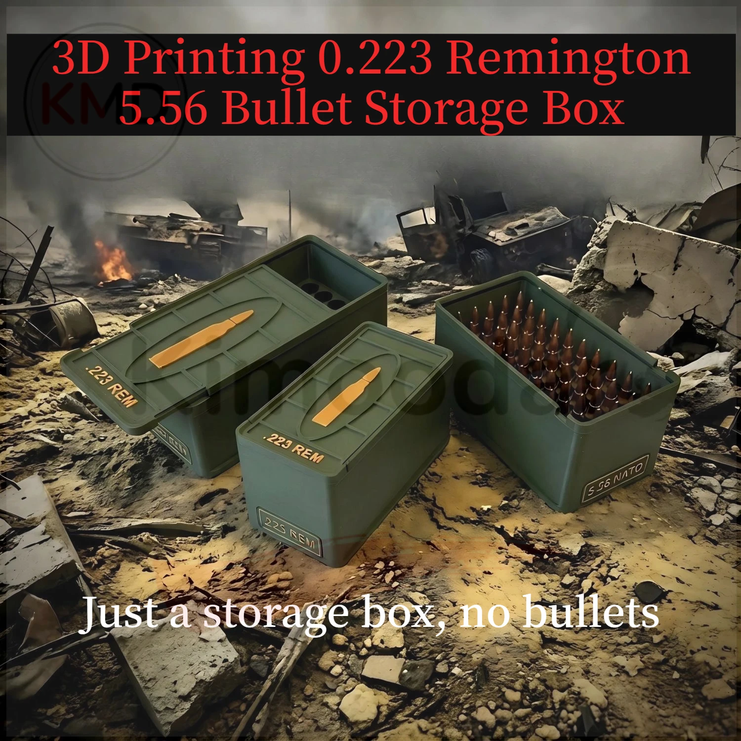 Caja de munición impresión 3D para balas, modelo de escritorio - imagen 5