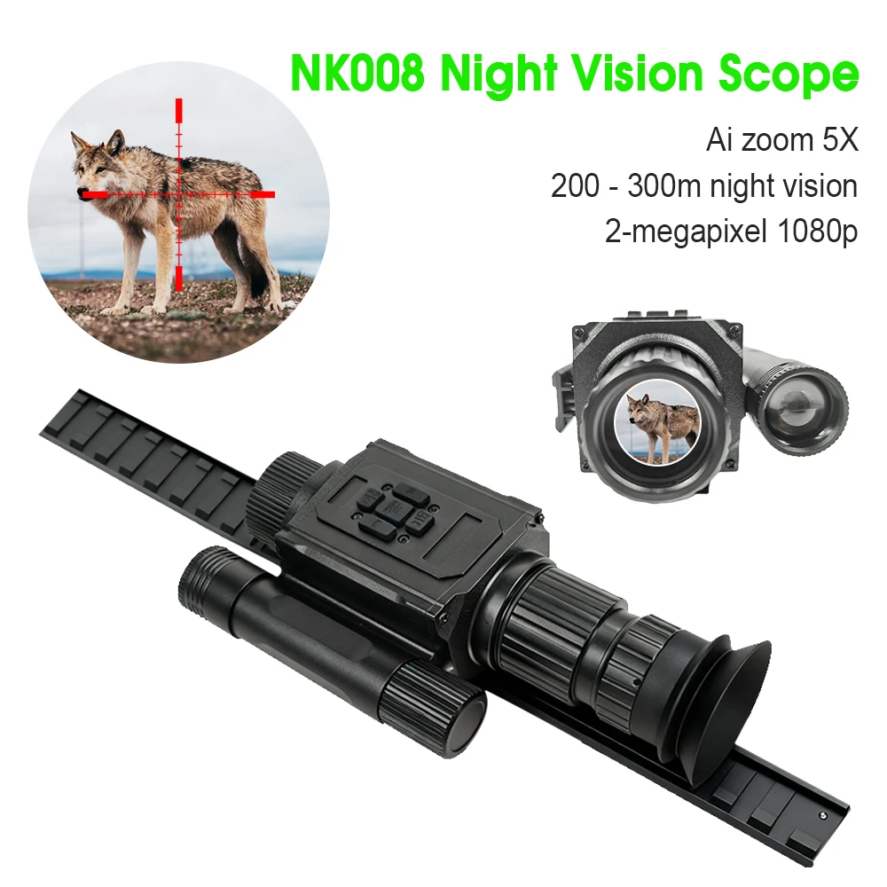 Mira de visión nocturna con retícula, infrarrojos y zoom 5x
