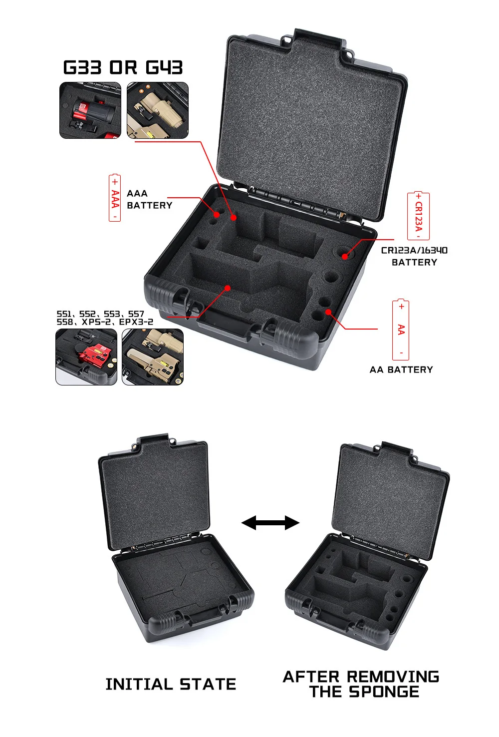 Compartimentos para accesorios
