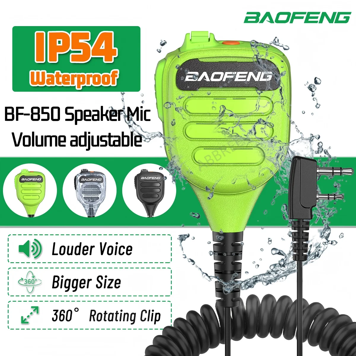 BAOFENG BF-850 Micrófono PTT con altavoz de hombro para walkie talkie - imagen 4
