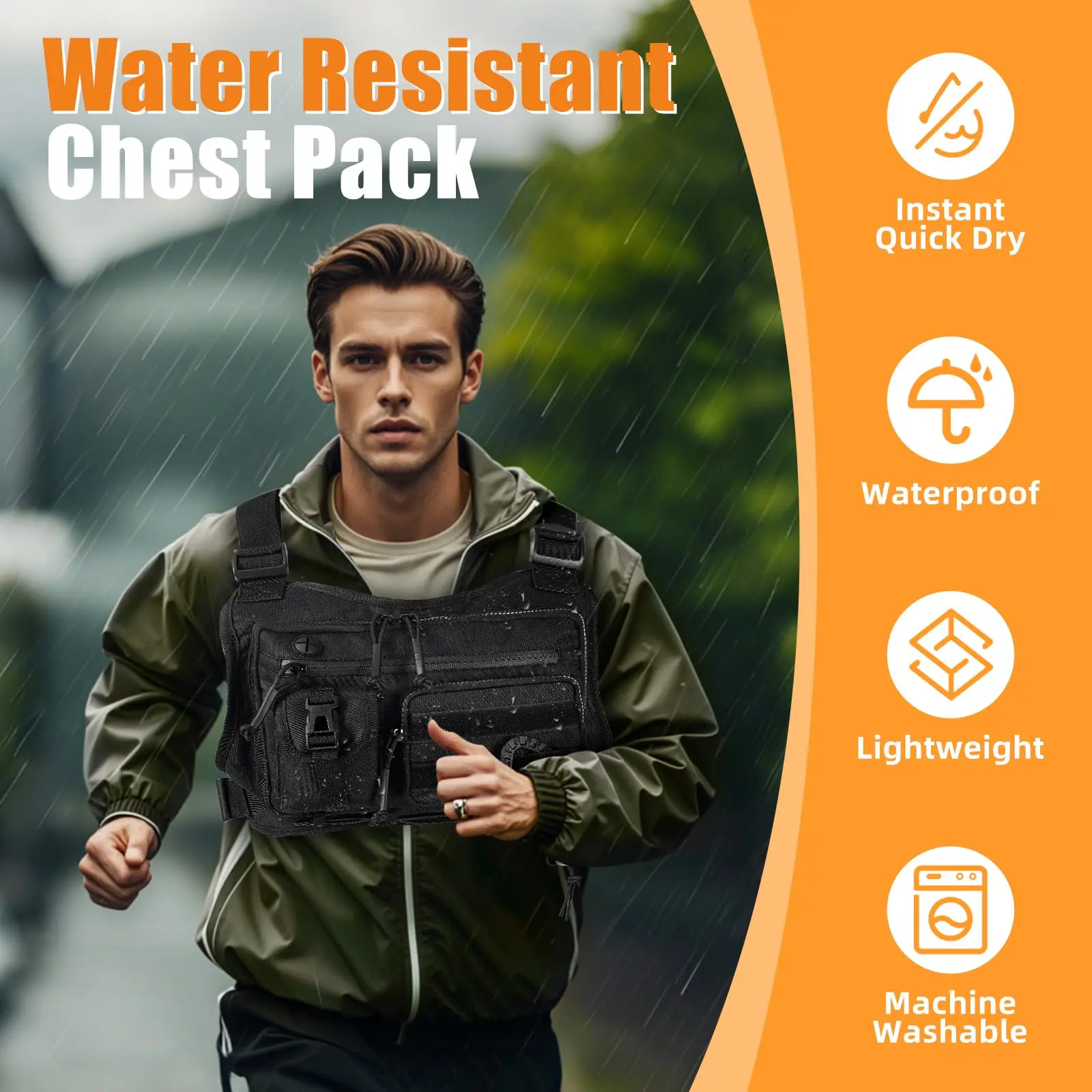 Bolso de Pecho EDC Táctico Antirrobo Impermeable para Aire Libre