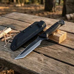 Cuchillo pequeño de acero fijo para emergencias y aire libre