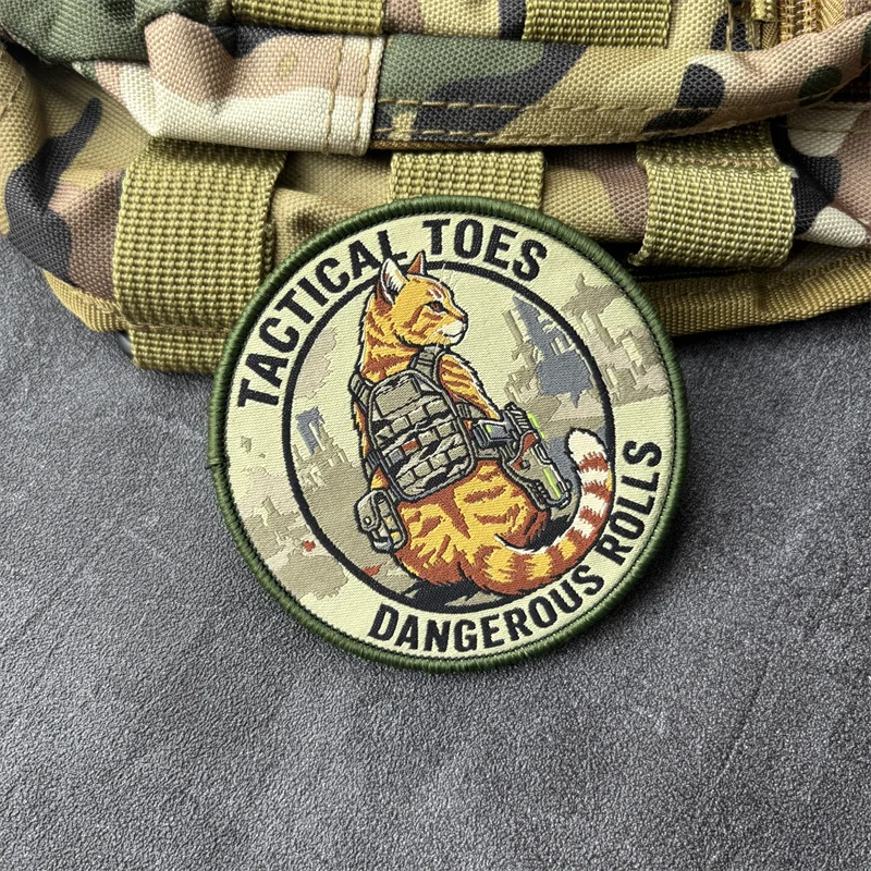 Parche táctico bordado lobo – Insignia moral MOLLE para mochila y brazalete - imagen 2