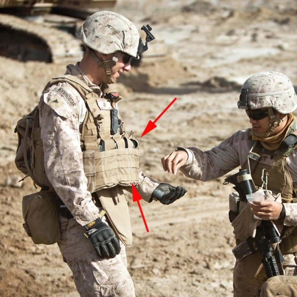 Chaleco táctico USMC TAP MOLLE marrón lobo, arnés pectoral