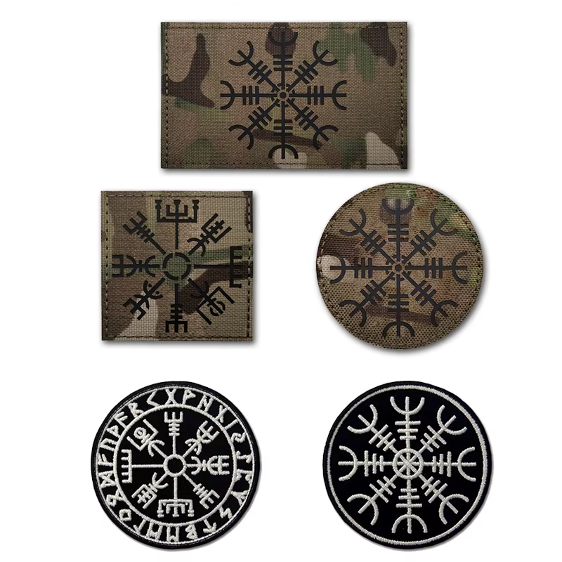Parche brújula reflectante táctico velcro bordado – Militar outdoor