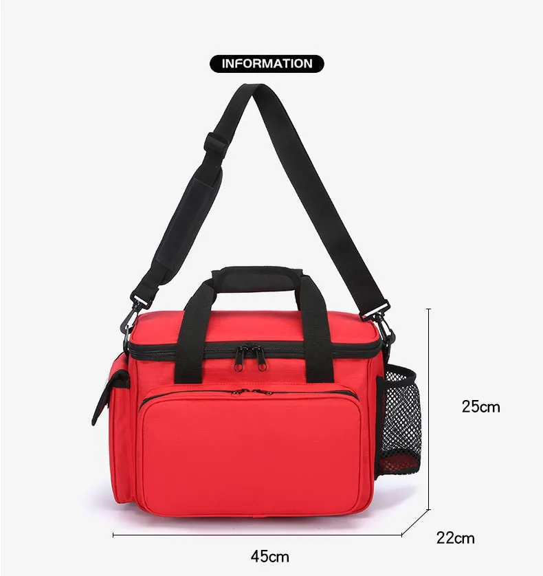 Botiquín exterior con compartimentos y bolsa resistente