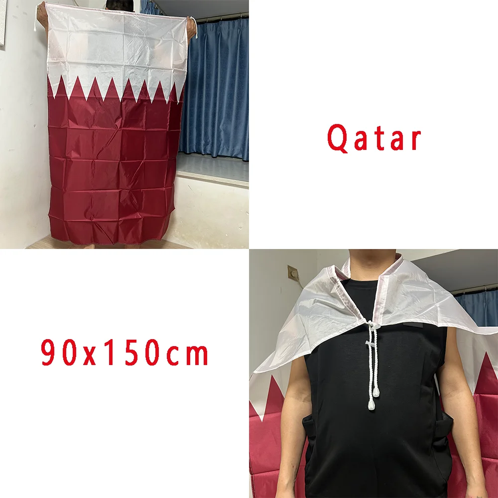 Bandera de Qatar tipo chal en poliéster para interior y exterior - imagen 5