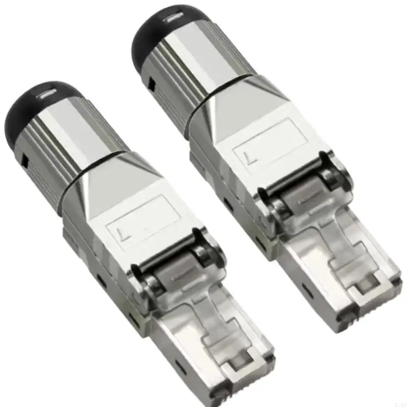 Conector RJ45 blindado metálico para cable Ethernet CAT6/7/8 - imagen 4