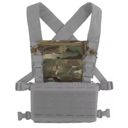 Porta teléfono táctico MOLLE – Panel chest rig navaja y batería