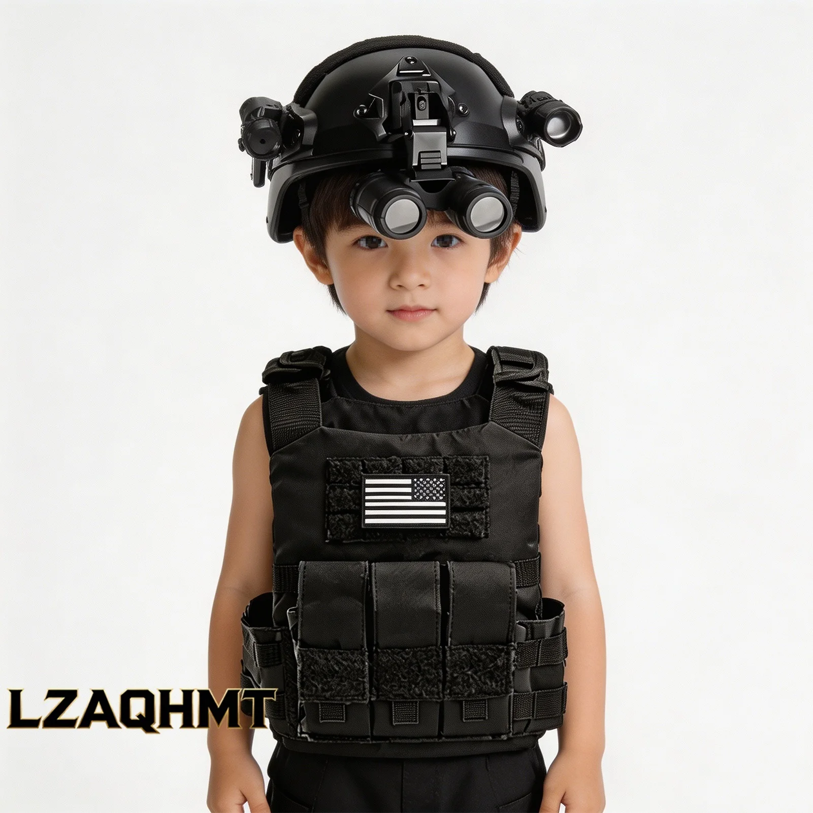 GPNVG-18 chaleco táctico infantil con casco y linterna para airsoft