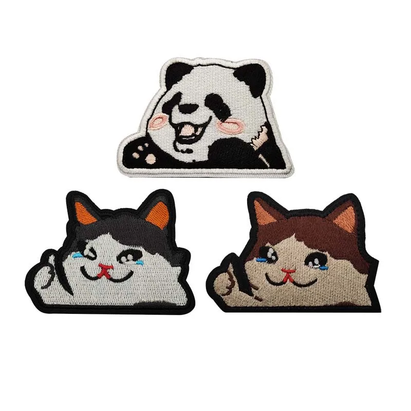 Parche bordado táctico gato llorón divertido para uniformes y mochilas - imagen 2