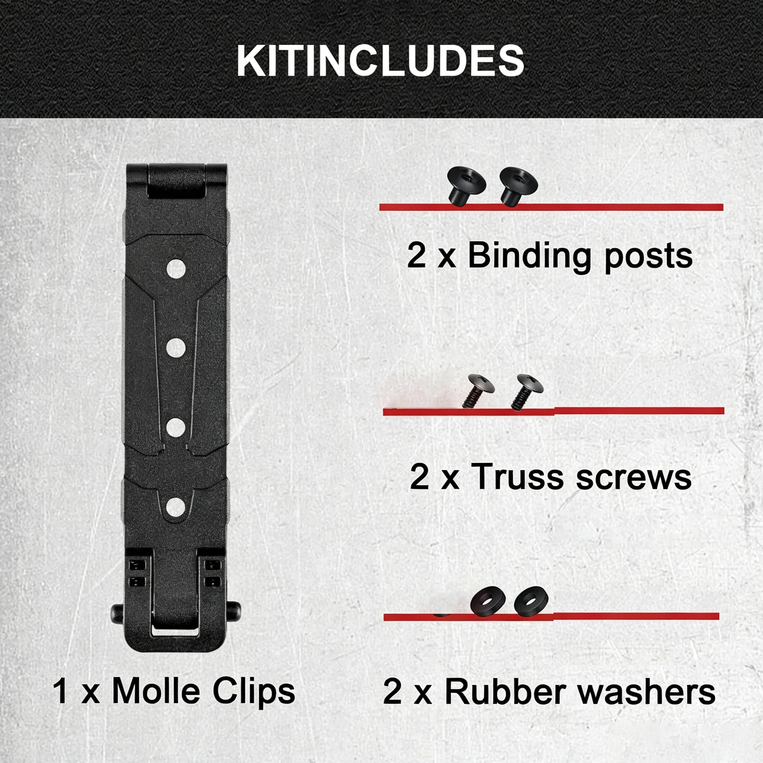 Clip de sujeción MOLLE-LOK para funda Kydex negra con montaje - imagen 2