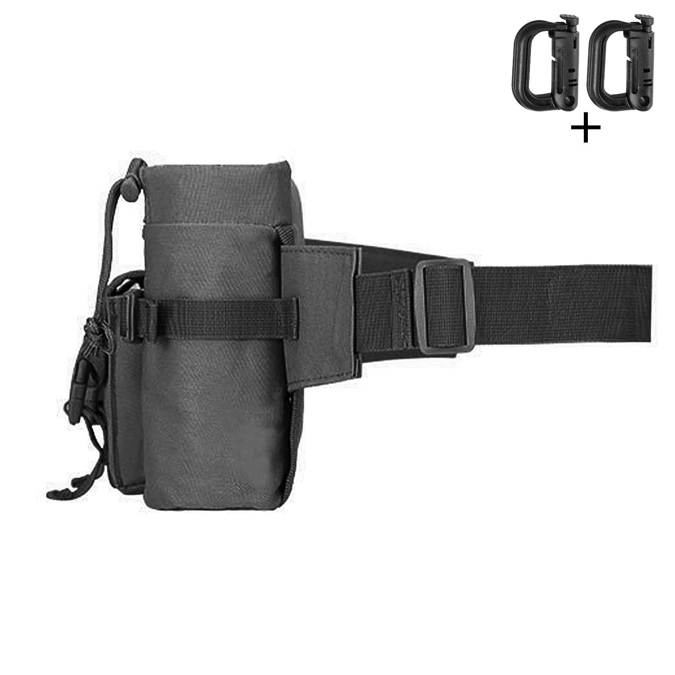 Bolsa de cintura táctica MOLLE con portabotellas y anillas en D - imagen 2