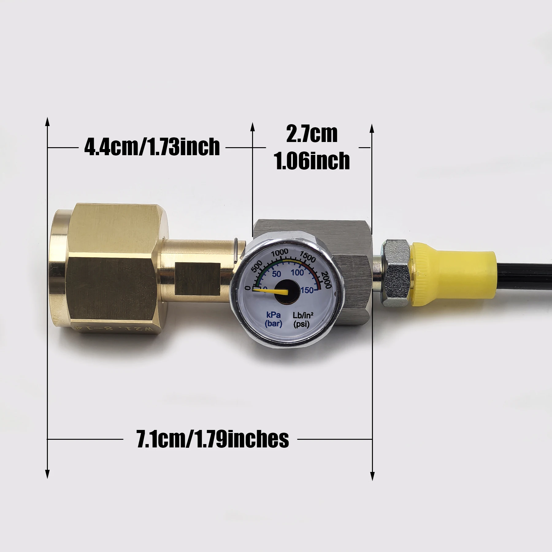 Adaptador CO2 con válvula de cierre para manguera y conector - imagen 2