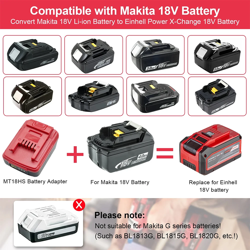 Adaptador de batería Makita a Einhell ion-litio para herramientas - imagen 4