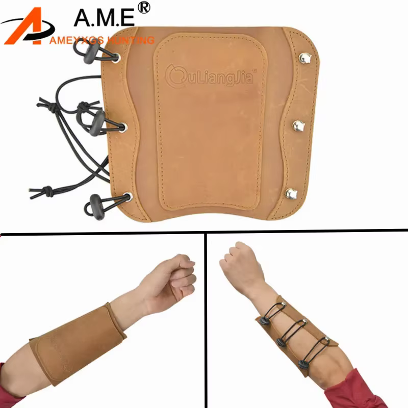 Protector de brazo para tiro con arco en piel de vaca - ajustable - imagen 2
