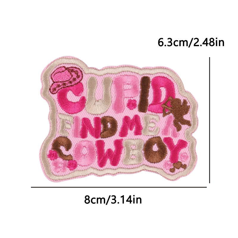 Parche bordado vaquero rosa – termoadhesivo y coser para chaqueta - imagen 2