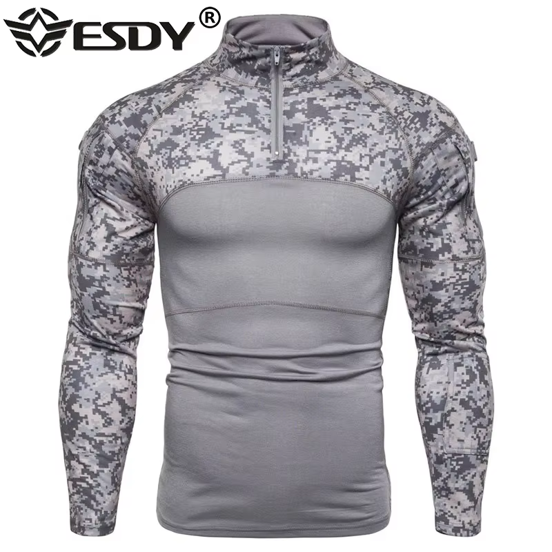 Camiseta táctica militar estilo USA manga larga camuflaje - imagen 2