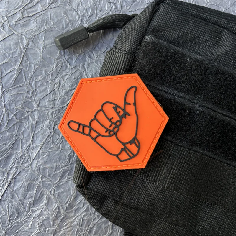 Detalle del parche con cierre velcro