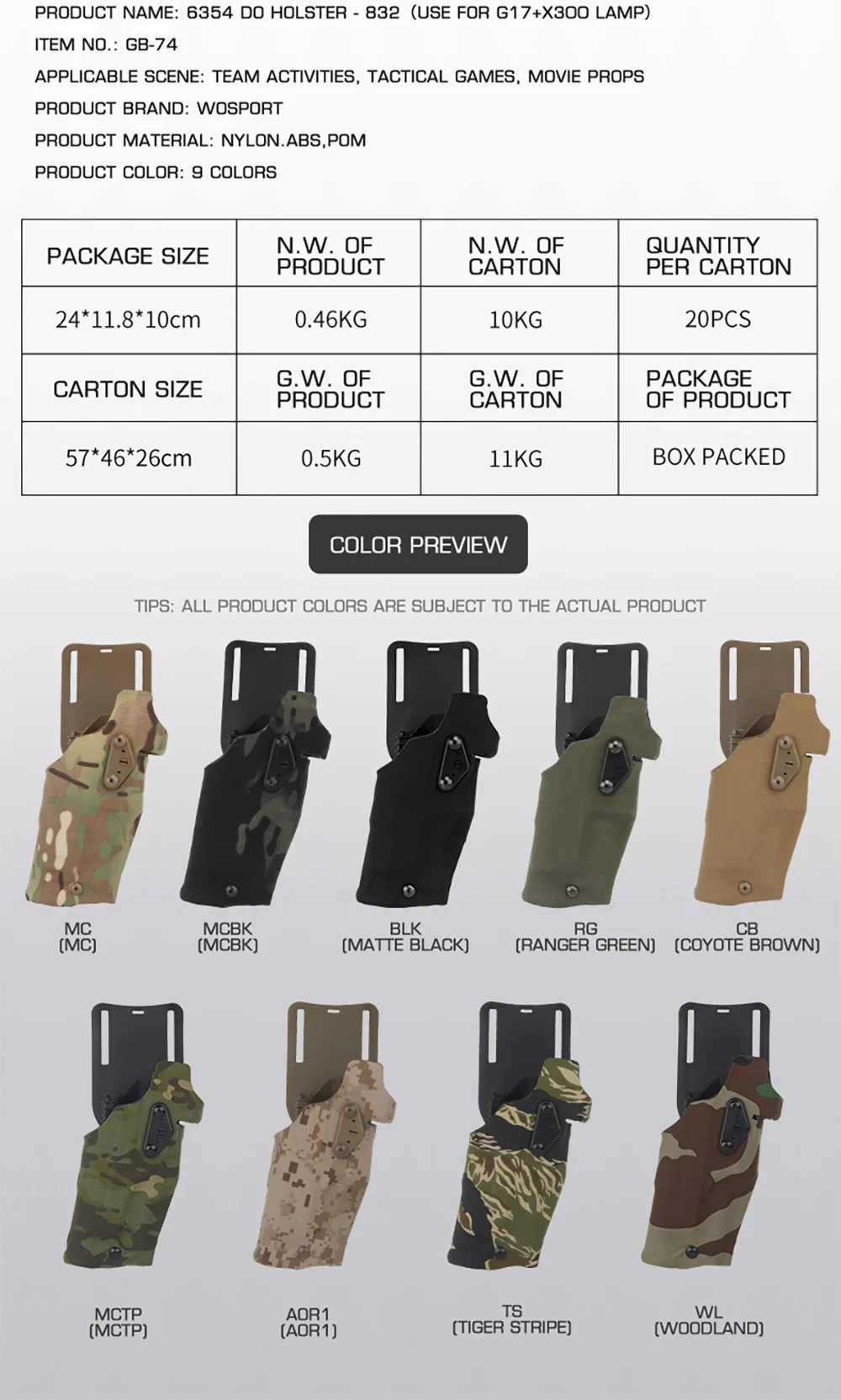 Materiales Nailon y ABS para mayor resistencia