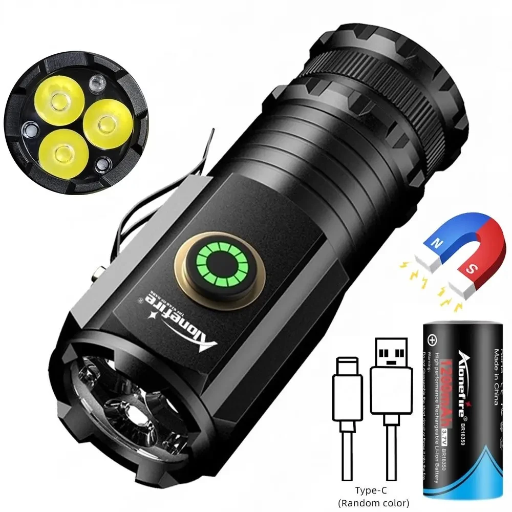 Linterna LED táctica USB recargable 3xP35 potencia exteriores pesca - imagen 2
