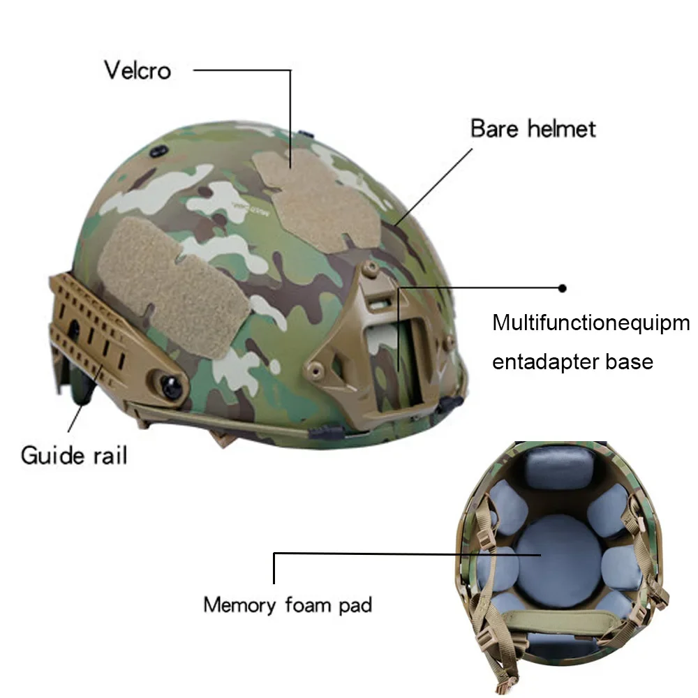 Casco Táctico Semi Cubierto Estilo AF con Sistema MOLLE – Airsoft Paintball - imagen 5