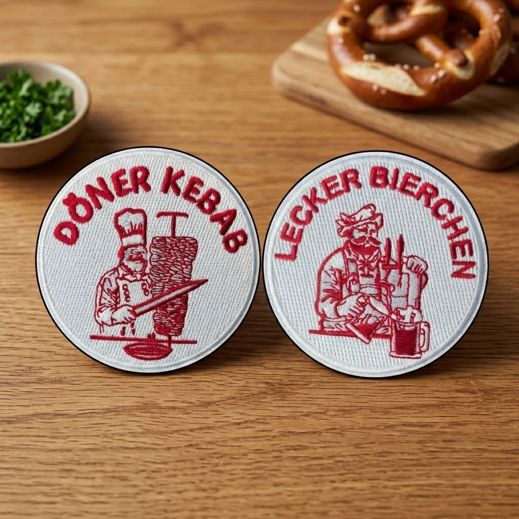 Parche bordado Doner Kebab Chef morale redondo para mochila - imagen 2