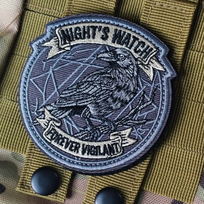 Parche táctico bordado RAVEN'S WATCH NEVERMORE gancho y bucle chaleco - imagen 5
