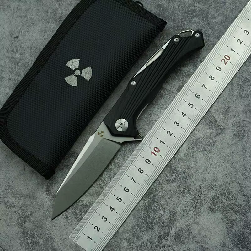 LEMIFSHE JK3287G cuchillo plegable D2 con mango G10 EDC para acampada