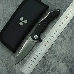 LEMIFSHE JK3287G cuchillo plegable D2 con mango G10 EDC para acampada