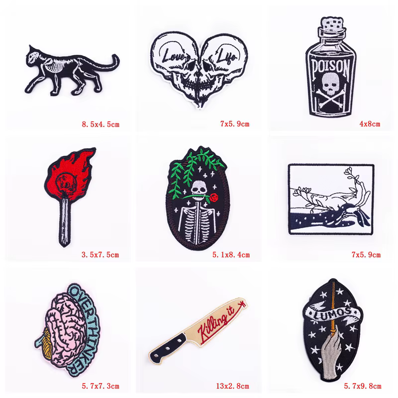 Parches termoadhesivos bordados estilo punk para chaquetas y vaqueros - imagen 3