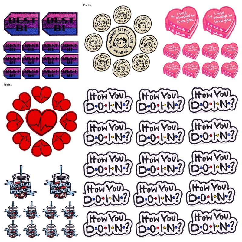 Parche termoadhesivo letras bordado para ropa y mochilas DIY