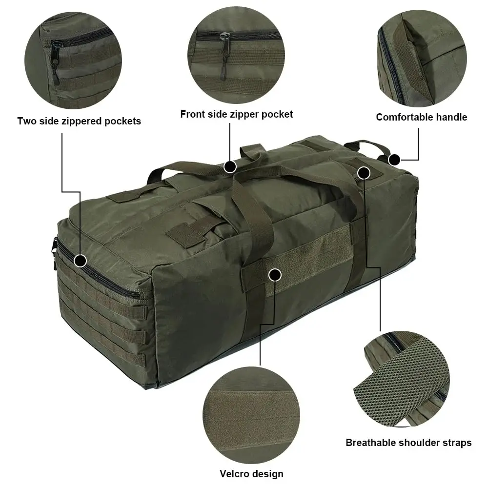 Bolsa táctica de lona con correas para mochila, equipo viaje - imagen 3