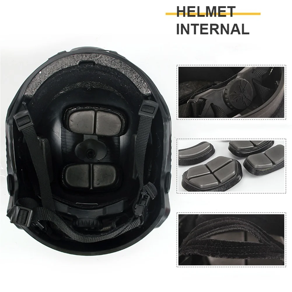 Casco táctico Airsoft negro rápido con auriculares y cubrecuello - imagen 2