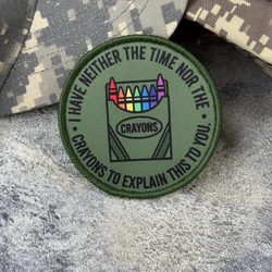 Parche táctico con velcro y frase militar divertida No tengo crayones