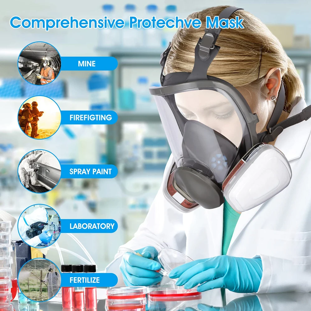 Máscara antigás química de filtro facial completo para polvo - imagen 5