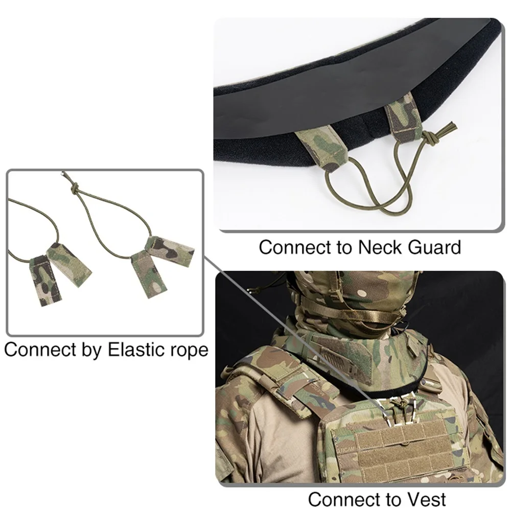 Protector cuello táctico de nailon para chaleco MOLLE universal - imagen 3