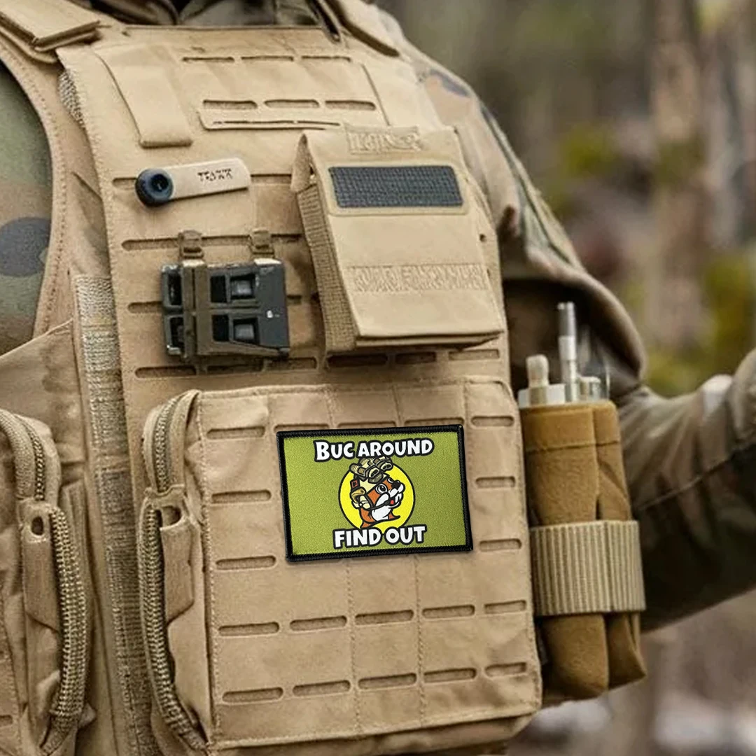 Parche táctico velcro FAFO castor – para chaleco y mochila táctica