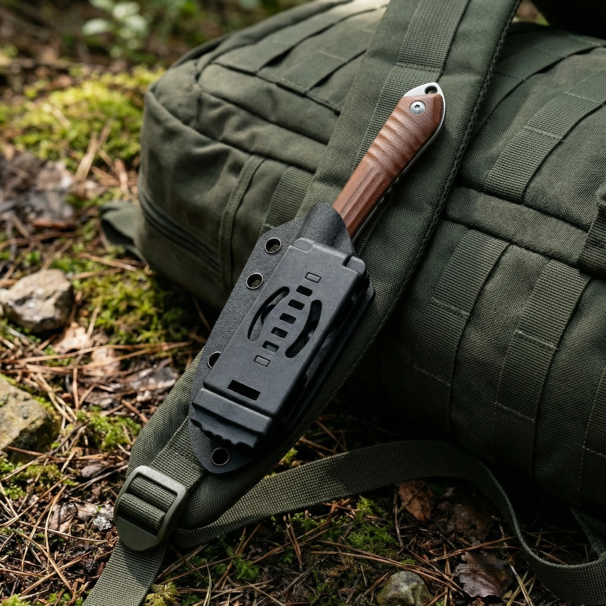 Cuchillo fijo táctico de acero alta calidad para emergencia y camping - imagen 4
