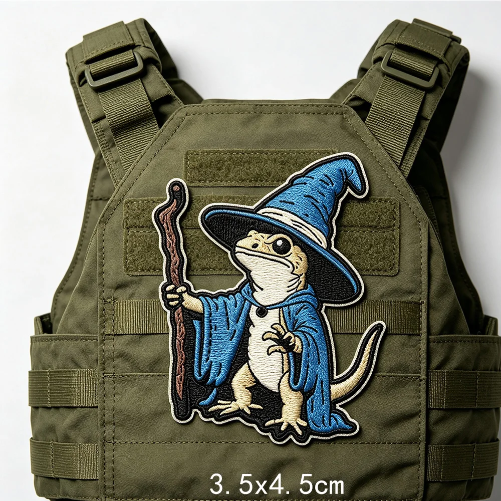Parche decorativo azul con diseño de animal para mochila